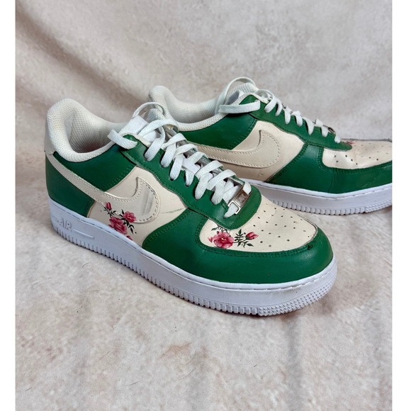 Green Floral Custom Nike Air Force 1 - Picture 1 of 9